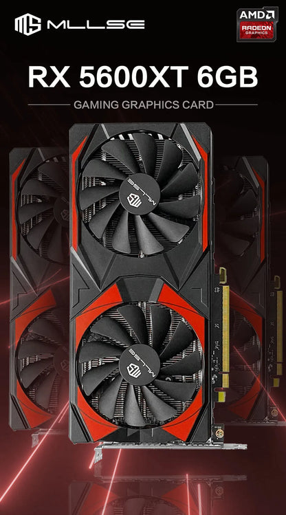 Scheda Grafica da Gaming MLLSE RX 5600 XT 6GB, 192bit GDDR6, 8pin PCI-E 4.0, GPU AMD Radeon per Giochi, Scheda Video Desktop RX 5600XT 6GB