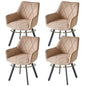 EGOONM 2/4PCS Sedie da pranzo moderne girevoli con braccioli, sedie imbottite in tessuto, 360 °   Sedie Girevoli con Gambe in Metallo