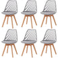 Set di 4/6 sedie da pranzo moderne con schienale in rete con gambe in legno massello e cuscini imbottiti, per sala da pranzo/camera da letto, sedia da caffè