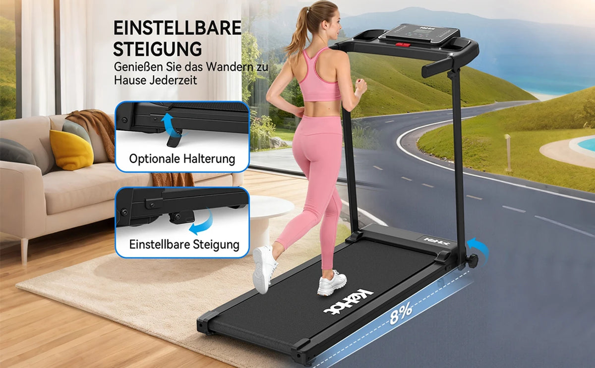 Tapis Roulant Kehot per Casa 1-12Km/H 8% Inclinazione App Bluetooth 12 Programmi di Allenamento Tapis Roulant Pieghevole per Palestra Domestica