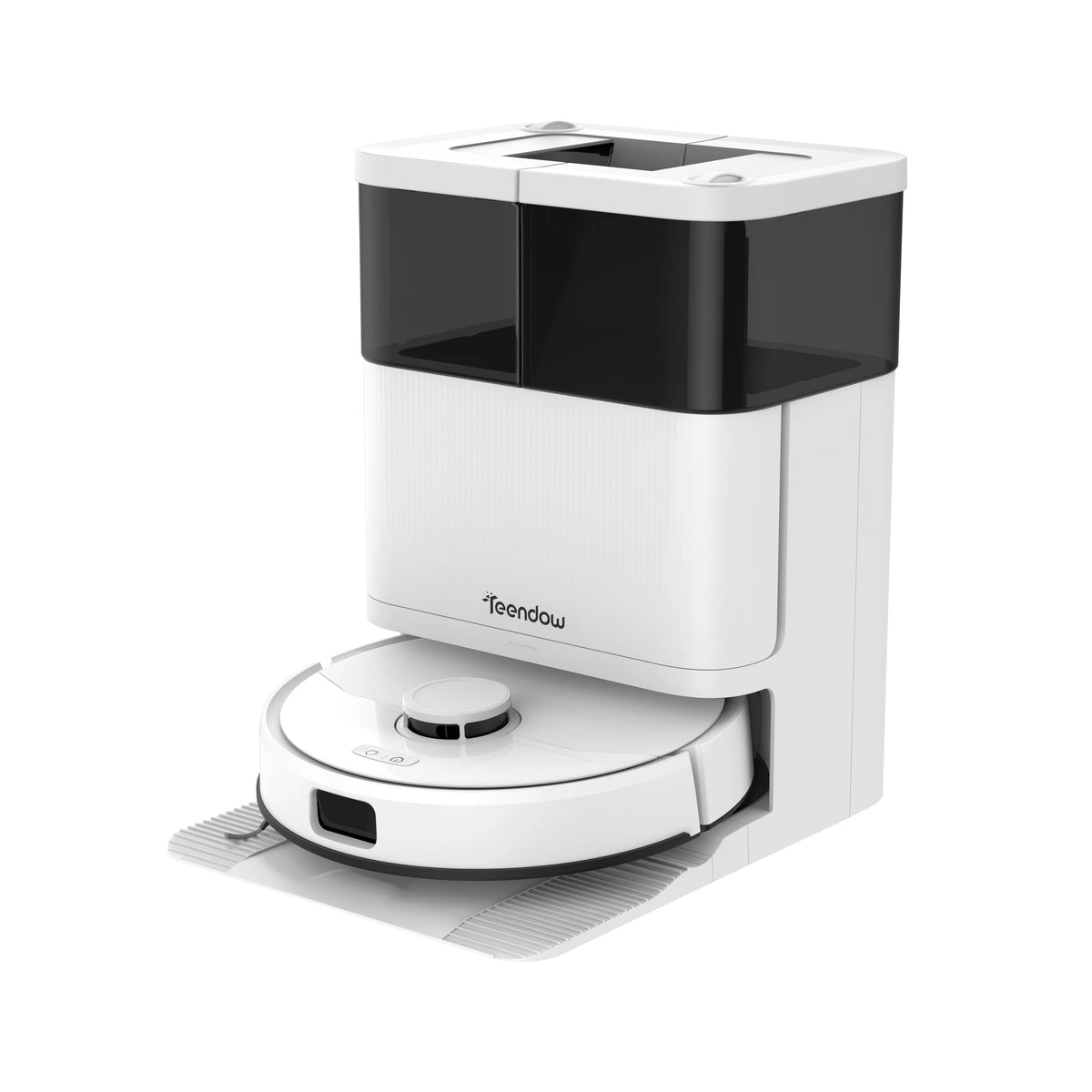 Teendow D63S ULTRA Robot Aspirapolvere e Lavapavimenti, Aspirazione 10000Pa, Super Aspirazione, Pulizia dei Bordi, Lavaggio e Asciugatura Automatica del Panno, Svuotamento Automatico, Adatto per Camper, Esterni e Casa