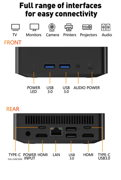 LENO NUOVO Mini PC Computer Portatile da Gaming 16GB RAM 1TB 2TB SSD Intel Core I9 10980HK Windows 11 Pro Office Wifi 6 BT5.2 PC