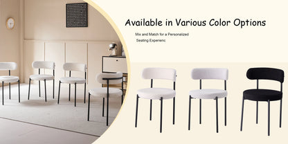 EGOONM Set di 2/4/6 Sedie da Pranzo in Stile Nordico, Sedie Imbottite in Velluto Teddy per Cucina e Sala da Pranzo