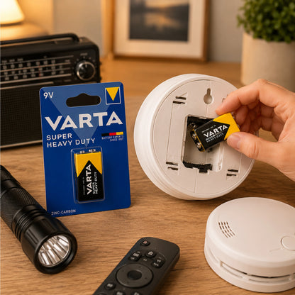 Confezione da 10 Varta Superlife 9 V 6F22, batterie saline E-Block in blister singolo per dispositivi compatibili, casa, ufficio e uso quotidiano