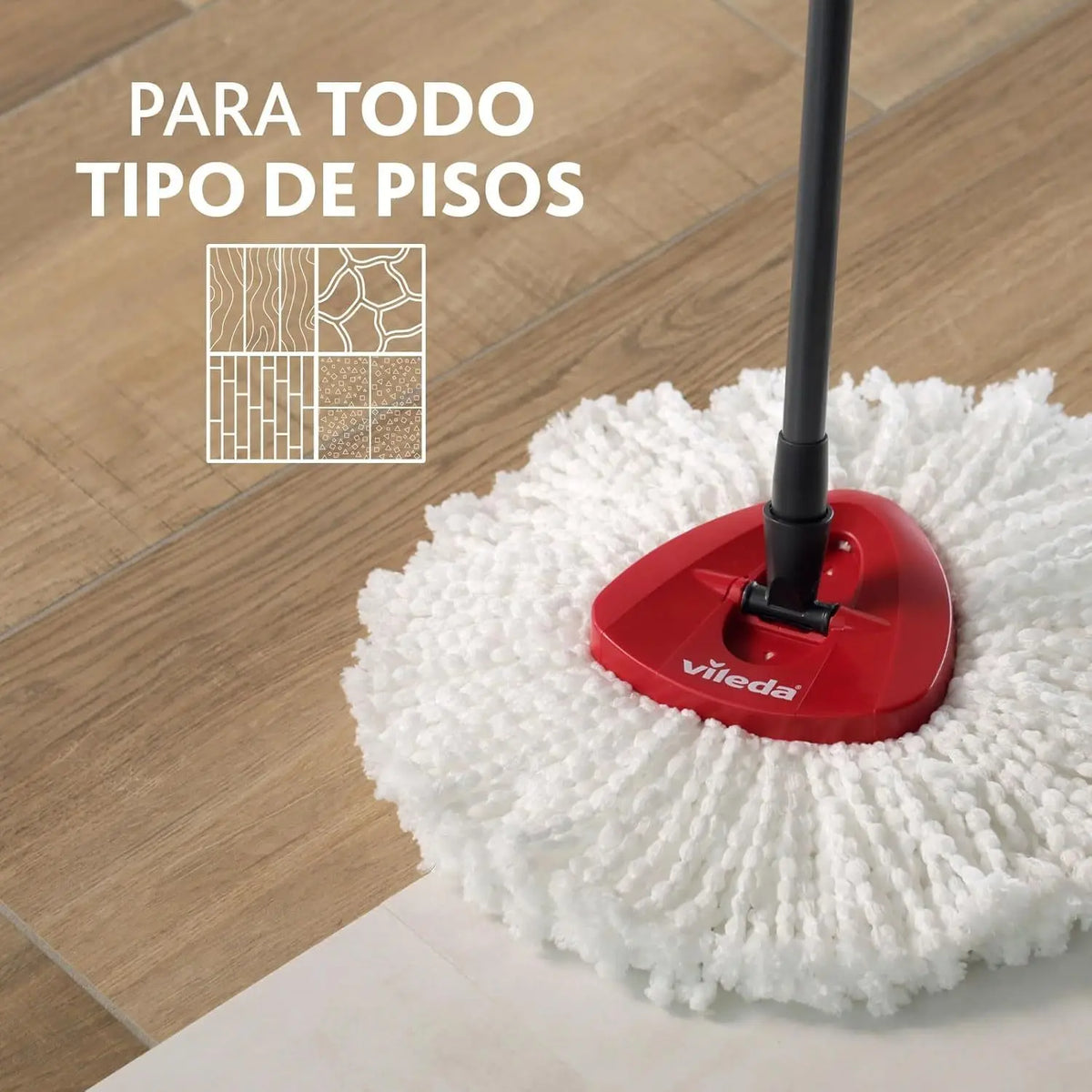 3 Pezzi Vileda Mocio Turbo Refill 100% Microfibra – Ricambio Fiocco Turbo – Lavabile a 30°C – Compatibile Turbo / Turbo Smart / Easy Wring & Clean