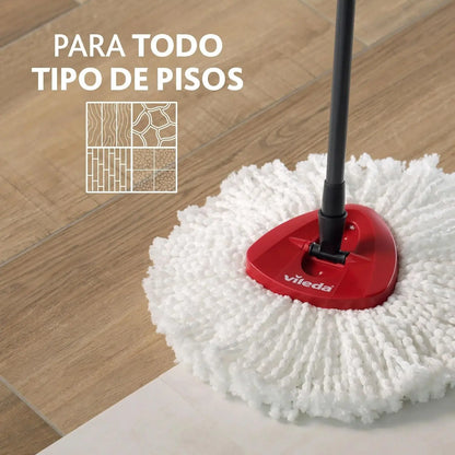 3 Pezzi Vileda Mocio Turbo Refill 100% Microfibra – Ricambio Fiocco Turbo – Lavabile a 30°C – Compatibile Turbo / Turbo Smart / Easy Wring & Clean