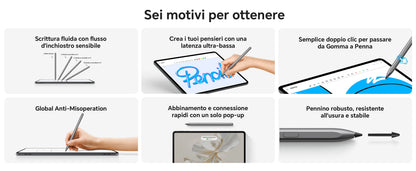 HONOR CHOICE penna per HONOR Pad 10/9/X9a, ad alta sensibilità, Palm Rejection, penna touch per tablet con rilevamento dell'inclinazione, penna capacitiva con 1 punta di ricambio