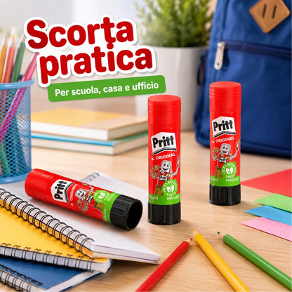 Confezione da 12 Pritt Penna Adesiva, colla in formato penna per lavori artistici, attività creative, scuola, ufficio e cancelleria