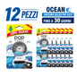 Confezione da 6 o 12 Arbre Magique POP Ocean, profumatori auto solidi, fragranza delicata e fresca, formato scorta per auto, furgone, armadio e piccoli ambienti