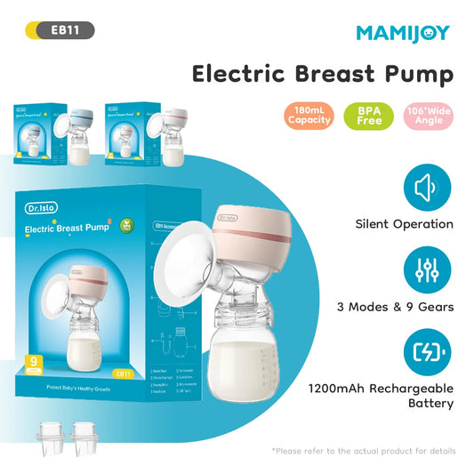 MAMIJOY Tiralatte Elettrico Portatile Intelligente Integrato ad Alta Aspirazione, Indolore e Silenzioso EB11