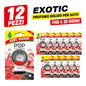 Confezione da 6 o 12 Arbre Magique POP Exotic, profumatori auto solidi, fragranza fresca e fruttata, formato scorta per auto, furgone, armadio e piccoli ambienti