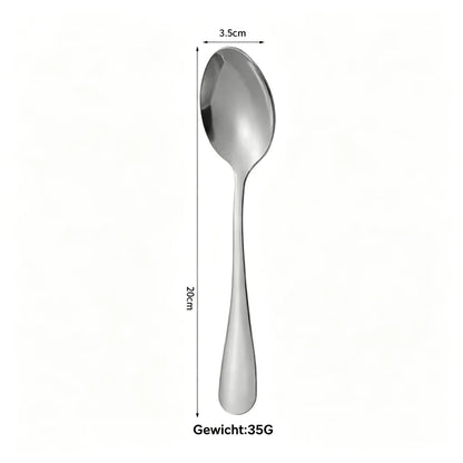 Set di posate in acciaio inossidabile color argento, composto da 24 pezzi: coltelli, forchette, cucchiai e cucchiaini, ideale per la tavola di casa e come regalo – set per 6 persone.