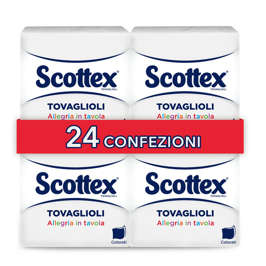 Scottex Tovaglioli Doppiovelo, Morbidi e Resistenti, Con Trama Micropuntata, Multicolore, 794 Pz (33 x 24)