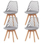 Set di 4/6 sedie da pranzo moderne con schienale in rete con gambe in legno massello e cuscini imbottiti, per sala da pranzo/camera da letto, sedia da caffè