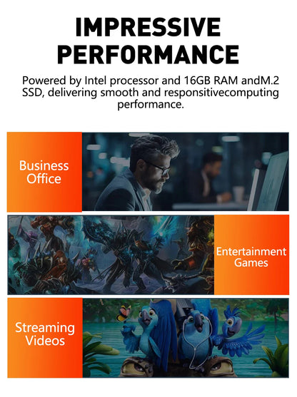 LENO NUOVO Mini PC Computer Portatile da Gaming 16GB RAM 1TB 2TB SSD Intel Core I9 10980HK Windows 11 Pro Office Wifi 6 BT5.2 PC