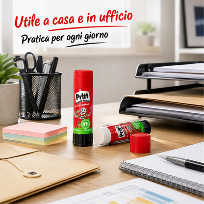 Confezione da 12 Pritt Penna Adesiva, colla in formato penna per lavori artistici, attività creative, scuola, ufficio e cancelleria
