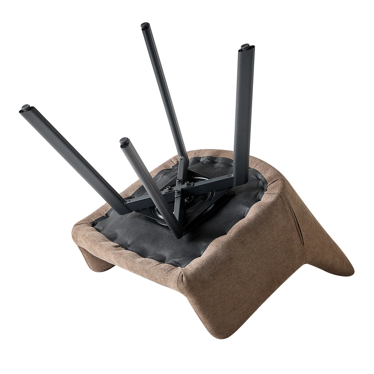 EGOONM 2/4PCS Sedie da pranzo moderne girevoli con braccioli, sedie imbottite in tessuto, 360 °   Sedie Girevoli con Gambe in Metallo