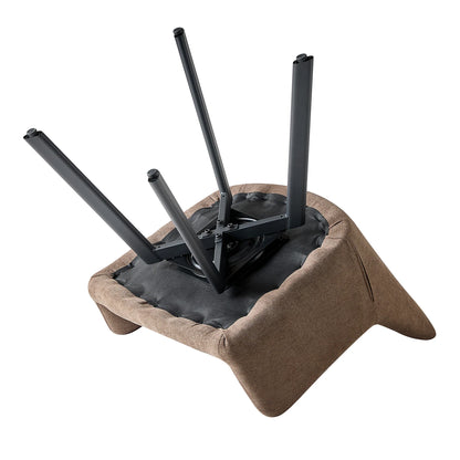 EGOONM 2/4PCS Sedie da pranzo moderne girevoli con braccioli, sedie imbottite in tessuto, 360 °   Sedie Girevoli con Gambe in Metallo