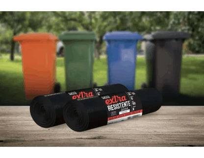60PZ Sacco nero Extra Resistente, XL, 90 X120 cm 6 x 10pz -Sacco nero Extra Resistente per la raccolta indifferenziata del secco