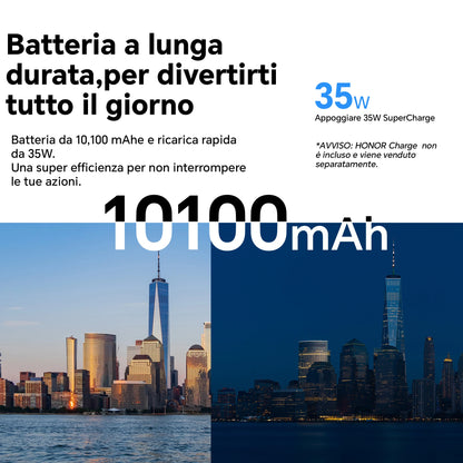 HONOR Pad 10 da 12,1 pollici, 120 Hz, display HONOR Eye Comfort da 2,5K, 8 GB/256 GB, Wi-Fi, batteria da 10.100 mAh, processore Snapdragon 7 Gen 3 a 4 nm, efficienza AI, 6 altoparlanti, Android 15, grigio