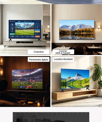 HKC 42Q1L Smart TV FHD da 42 Pollici VIDAA con Pannello Sharp, DVB T2 S2 C Completo, HDR10, Audio Dolby e Porte HDMI, AV, Jack per Cuffie