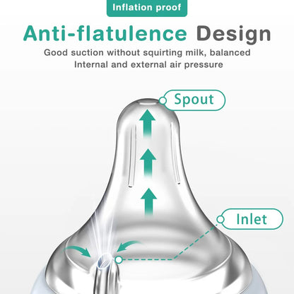 MAMIJOY Biberon anti-stocar Bottiglie di vetro per neonati 90/160ML Biberon per latte anti-flatulenza Infantile BPA gratuito 0-3 mesi