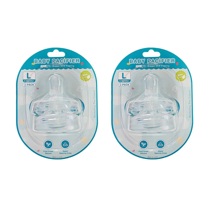 MAMIJOY Ciuccio per neonati 4 pezzi in PP con testa rotonda e foro incrociato in silicone alimentare per neonati da 0-6 mesi, ciuccio per neonati, tettarella per neonati, senza BPA BY05