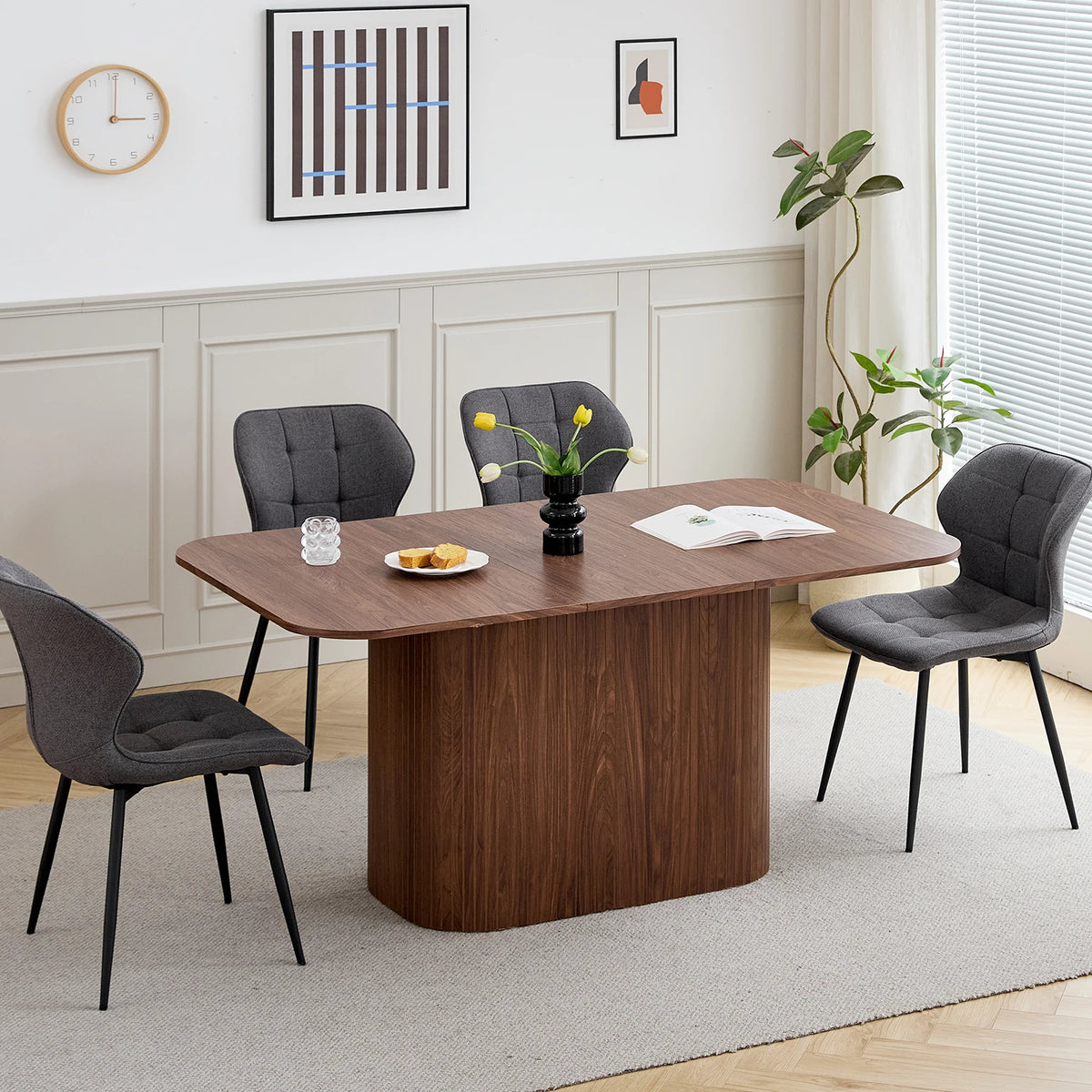 EGOONM Tavolo da pranzo rettangolare in legno massello in stile nordico, tavolo da pranzo per lettura e tempo libero, 160 * 90 cm