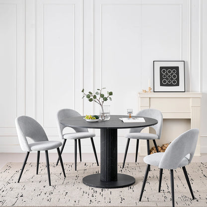 Tavolo da pranzo rotondo in stile nordico, tavolo da pranzo moderno per cucina domestica in legno massello, adatto per 4-6 persone, diametro 115 cm