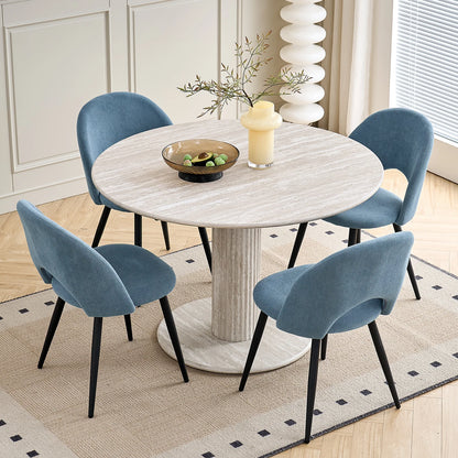 Tavolo da pranzo rotondo in stile nordico, tavolo da pranzo moderno per cucina domestica in legno massello, adatto per 4-6 persone, diametro 115 cm