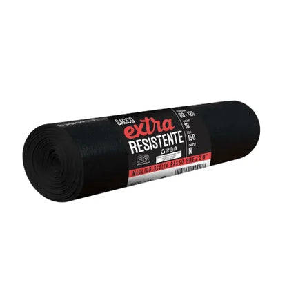 60PZ Sacco nero Extra Resistente, XL, 90 X120 cm 6 x 10pz -Sacco nero Extra Resistente per la raccolta indifferenziata del secco