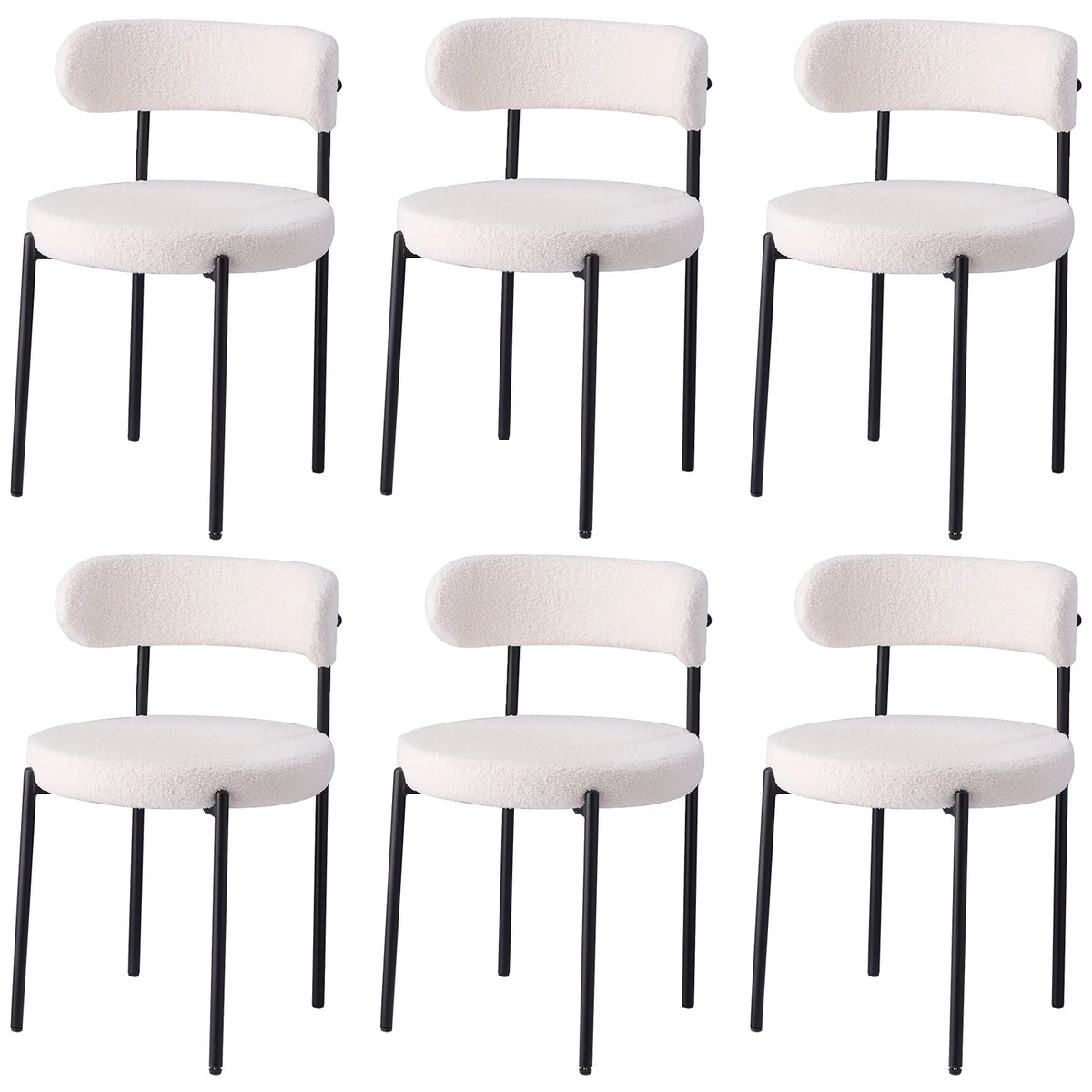 EGOONM Set di 2/4/6 Sedie da Pranzo in Stile Nordico, Sedie Imbottite in Velluto Teddy per Cucina e Sala da Pranzo