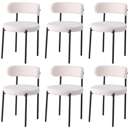 EGOONM Set di 2/4/6 Sedie da Pranzo in Stile Nordico, Sedie Imbottite in Velluto Teddy per Cucina e Sala da Pranzo