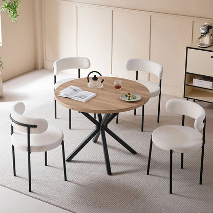 EGOONM Set di 2/4/6 Sedie da Pranzo in Stile Nordico, Sedie Imbottite in Velluto Teddy per Cucina e Sala da Pranzo