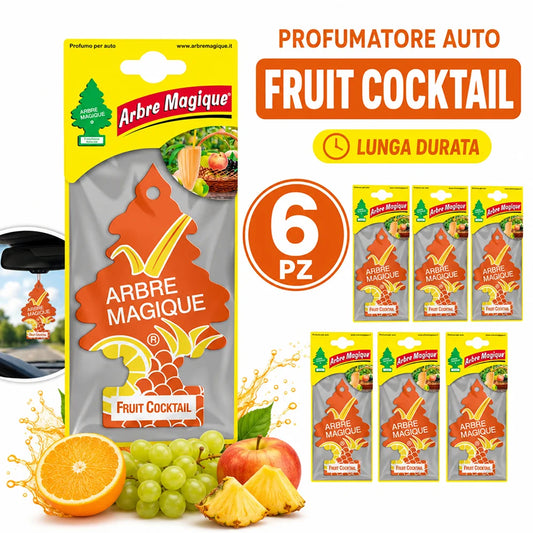 Confezione da 6, 12 o 24 Arbre Magique Fruit Cocktail, profumatori auto da appendere, fragranza fresca e delicata, formato scorta per auto, furgone, armadio e piccoli ambienti