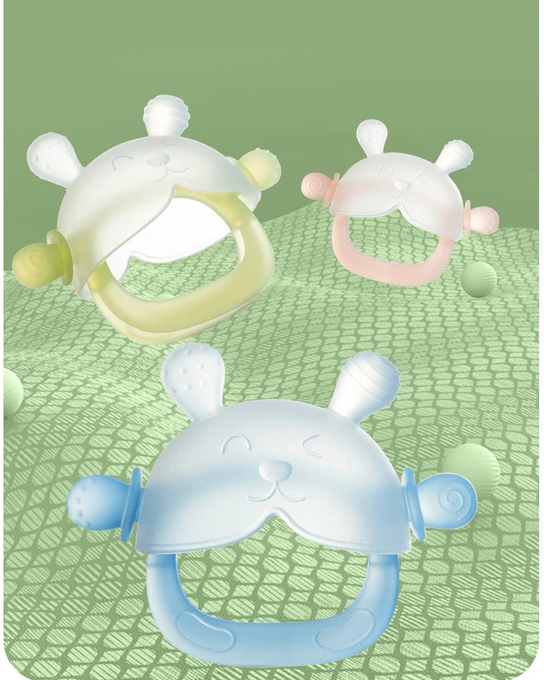 MAMIJOY 1 Pezzo Anello Massaggiagengive per Neonati, Anti-Caduta, in Silicone, per l'Allenamento alla Masticazione, Senza BPA, per Bambini di 2 Mesi, Neonati YJ0