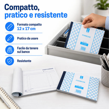 Confezione da 10 blocchi buono consegne Picarta, moduli per consegne, ricevute, magazzino, ufficio e attività commerciali