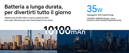 HONOR Pad 10 da 12,1 pollici, 120 Hz, display HONOR Eye Comfort da 2,5K, 8 GB/256 GB, Wi-Fi, batteria da 10.100 mAh, processore Snapdragon 7 Gen 3 a 4 nm, efficienza AI, 6 altoparlanti, Android 15, grigio