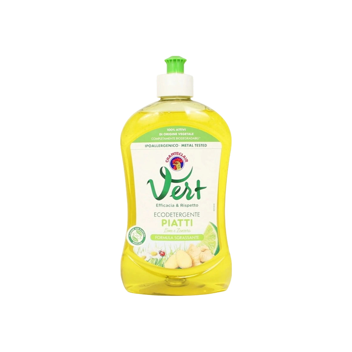 Confezione da 12 Chanteclair Piatti Lime e Zenzero 500 ml, detersivo liquido per stoviglie, formato scorta per cucina e uso quotidiano