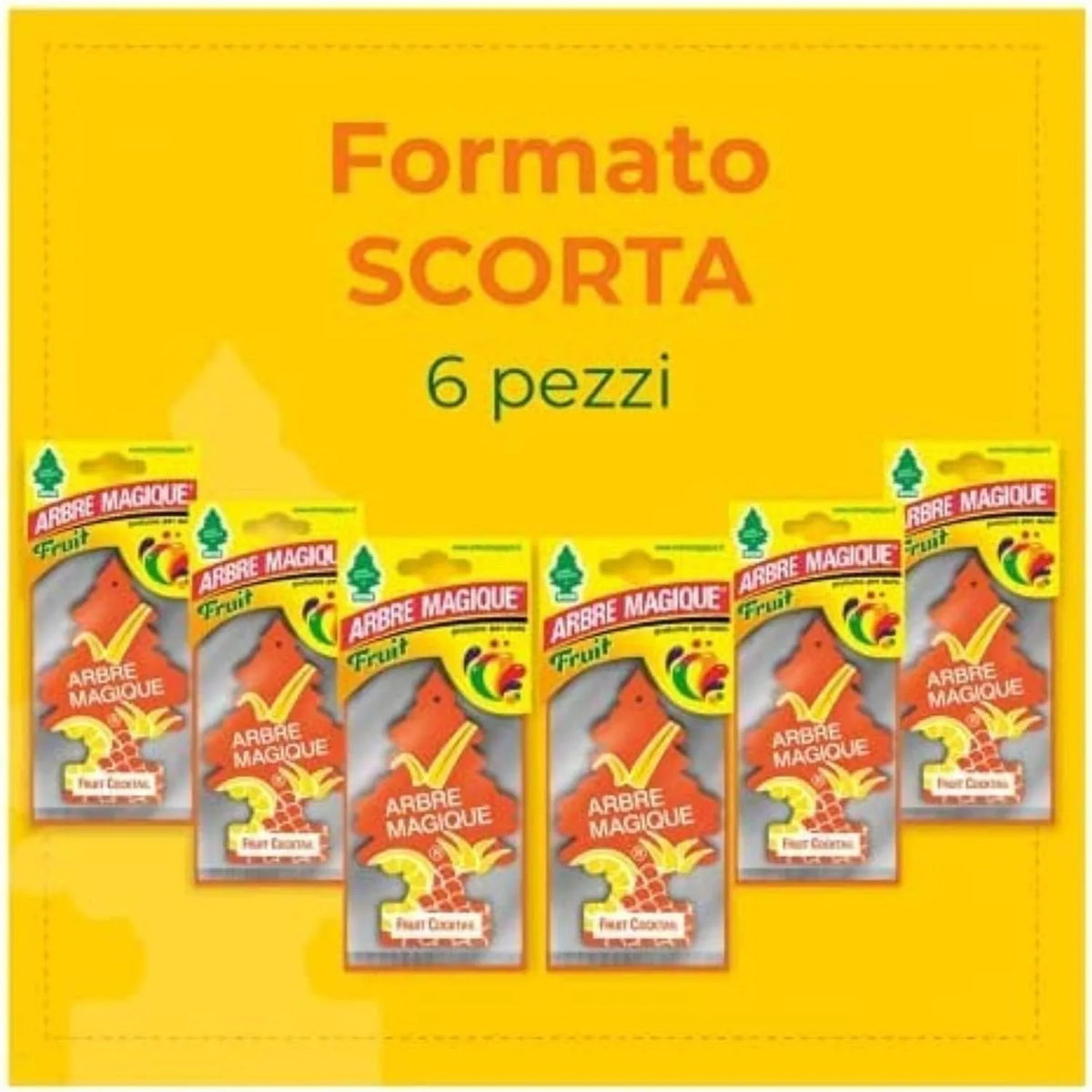 Arbre Magique Profumatore Auto, Fragranza assortiti, Profumazione Moderna, Durata Fino a 7 Settimane, Made in Italy, Confezione da 6 unità