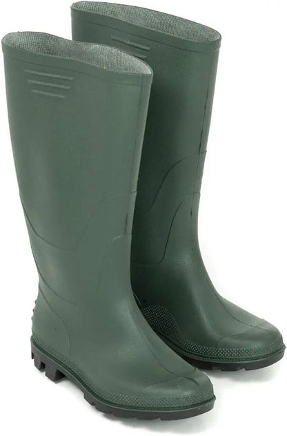 Stivali da pioggia e giardinaggio unisex high top antiscivolo | Stivali resistenti e impermeabili per esterni, lavaggio auto, pesca-Stivali in PVC di Colore Verde Alto, Altezza Ginocchio