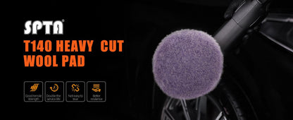 SPTA 1PC 3"(80mm)/5"(125mm)/6"(150mm) Tampone per lucidatura di agnelli ad alta densità in lana viola per lucidatrice RO/DA