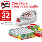 Confezione da 32 Pritt Flex Roller 4,2 mm x 10 m, correttori a nastro riscrivibili per frasi, lettere singole, scuola, ufficio e cancelleria