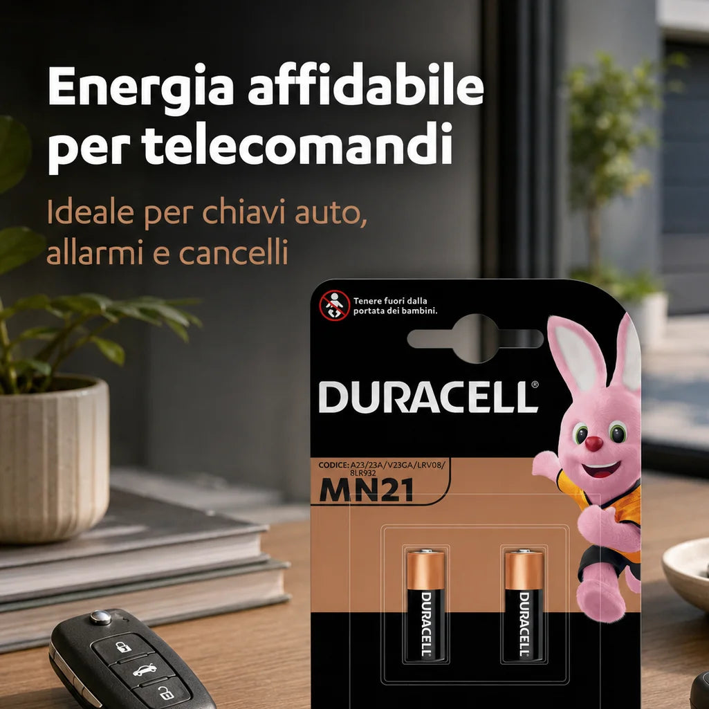 Confezione da 3 blister Duracell MN21 BL2, 2 batterie per blister, 6 pile totali per dispositivi compatibili