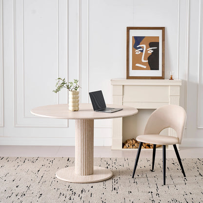 Tavolo da pranzo rotondo in stile nordico, tavolo da pranzo moderno per cucina domestica in legno massello, adatto per 4-6 persone, diametro 115 cm