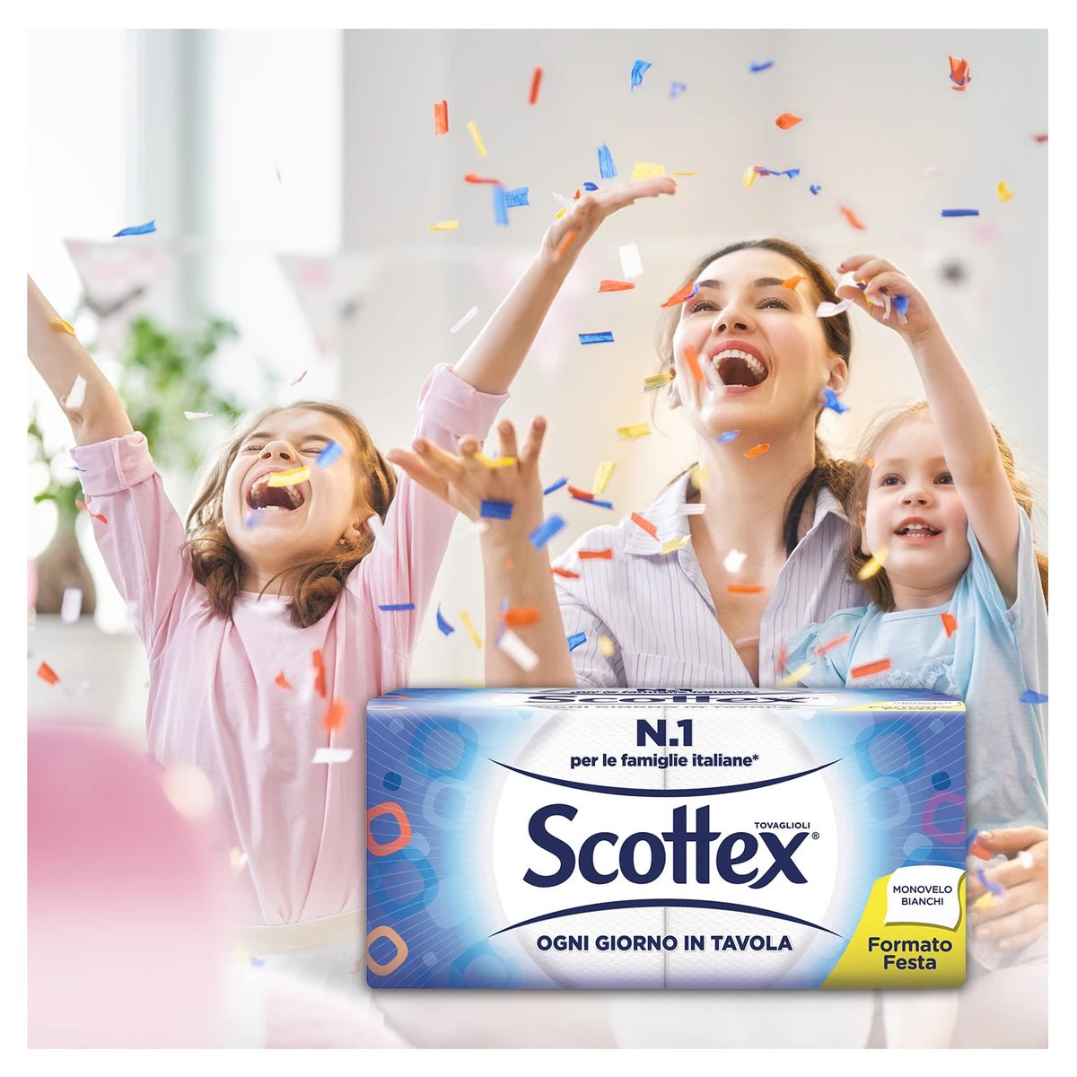 Scottex Tovaglioli Monovelo Formato Festa, 16 Confezioni da 120 Tovaglioli