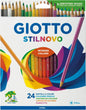 Pastelli Giotto Stilnovo 24 Colori Mina 33 mm Forma Esagonale Spazio Nome Vernice Base Acqua 18 cm Scuola