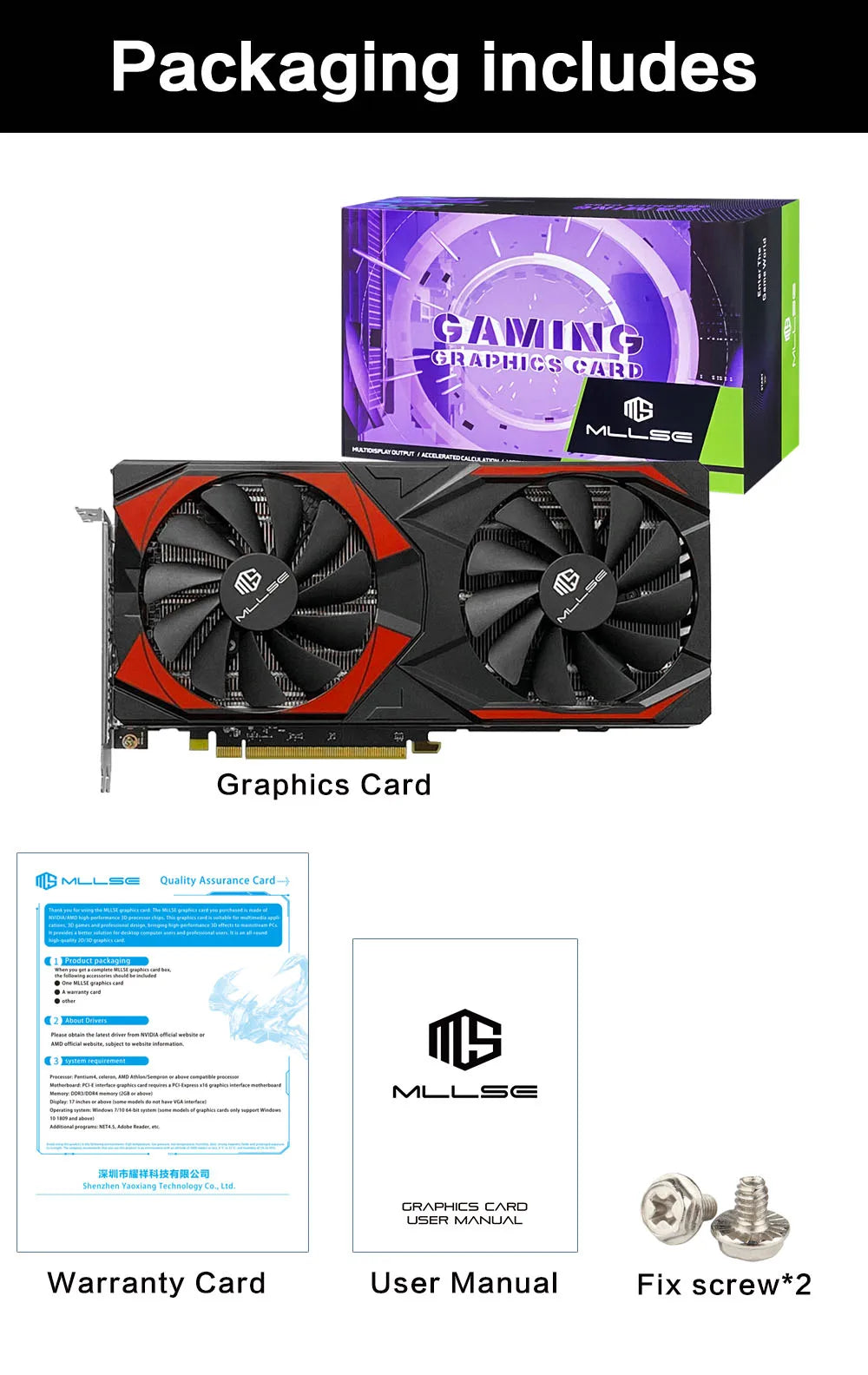 Scheda Grafica da Gaming MLLSE RX 5600 XT 6GB, 192bit GDDR6, 8pin PCI-E 4.0, GPU AMD Radeon per Giochi, Scheda Video Desktop RX 5600XT 6GB