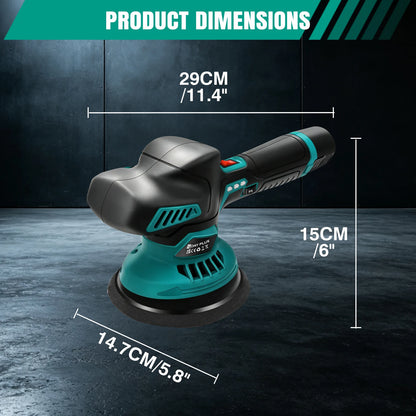 Lucidatrice Senza Fili 12V 800W, 6 Velocità Variabili 2800-6000RPM, Batteria al Litio Portatile, Strumento per Lucidatura Auto, Rimozione Graffi, Finitura a Specchio, Lucidatrice per Dettagli Auto