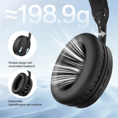 Oneodio SuperEQ S6001 Cuffie Bluetooth Cuffie wireless sopra l'orecchio con modalità Micro SD/Scheda TF/Radio FM Cuffie HiFi stereo
